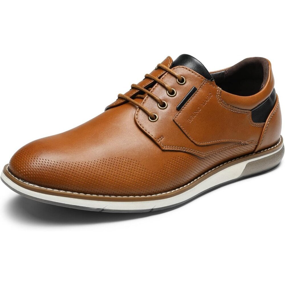 Casual Dress Oxfords Shoes Men's Brown Business Formal Comfort Derby Sneakers